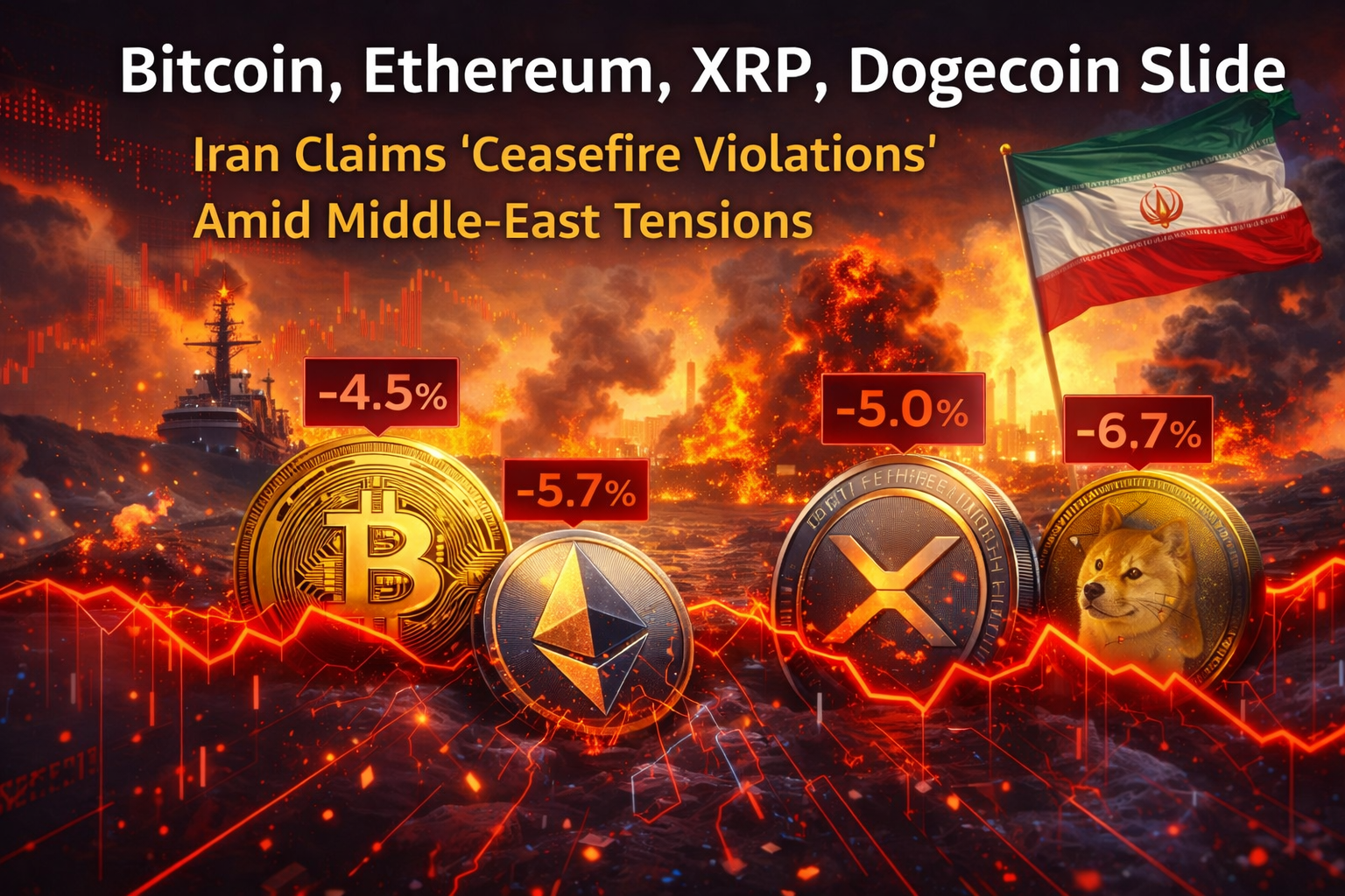 Crypto Market Falls as Middle East Tensions Rise, Bitcoin Momentum Shows Signs of Weakness