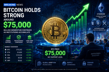 Bitcoin Holds Near $75,800 as Institutional Buying Supports Market Recovery