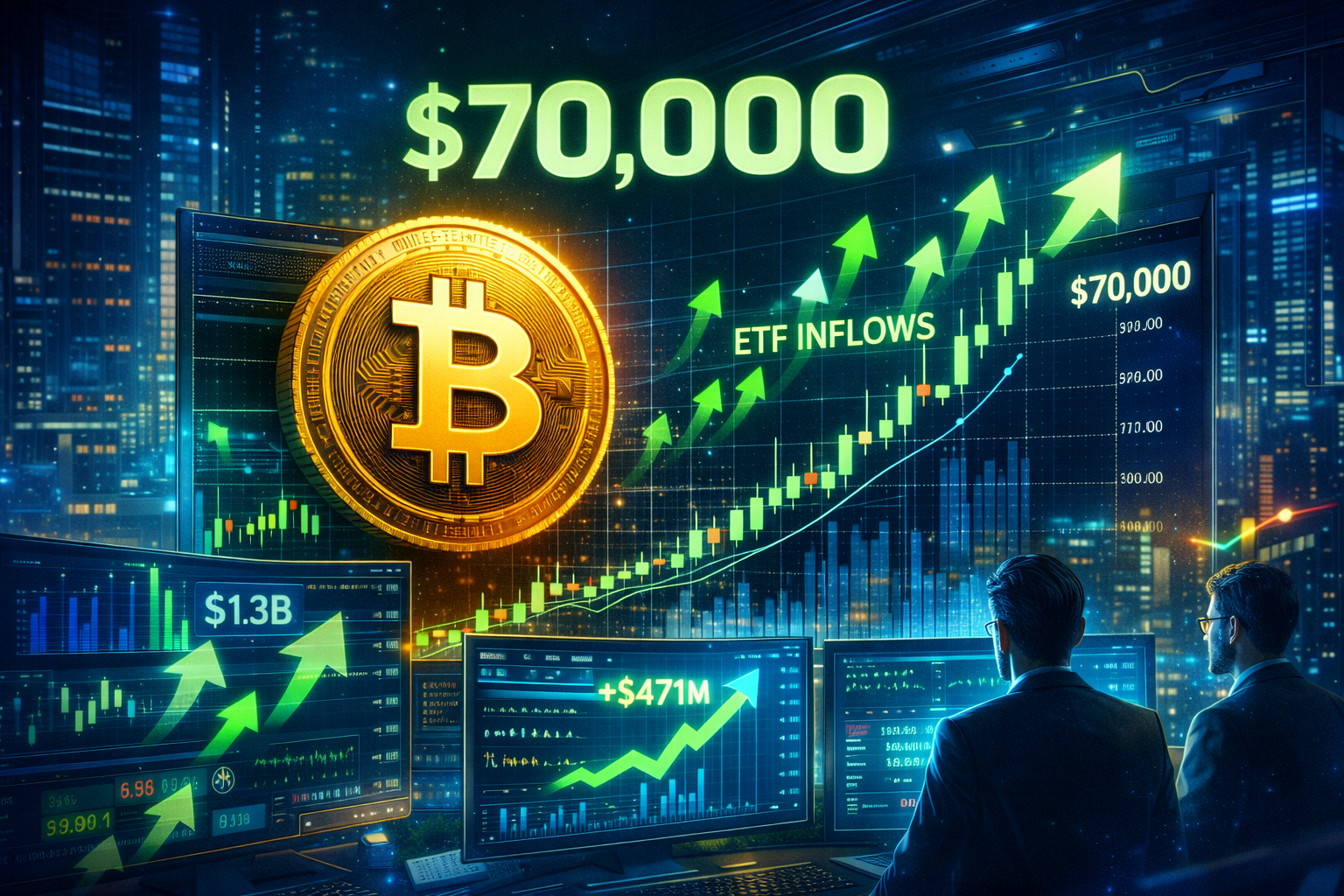 Bitcoin Briefly Hits $70,000 as ETF Inflows Signal Rising Institutional Demand