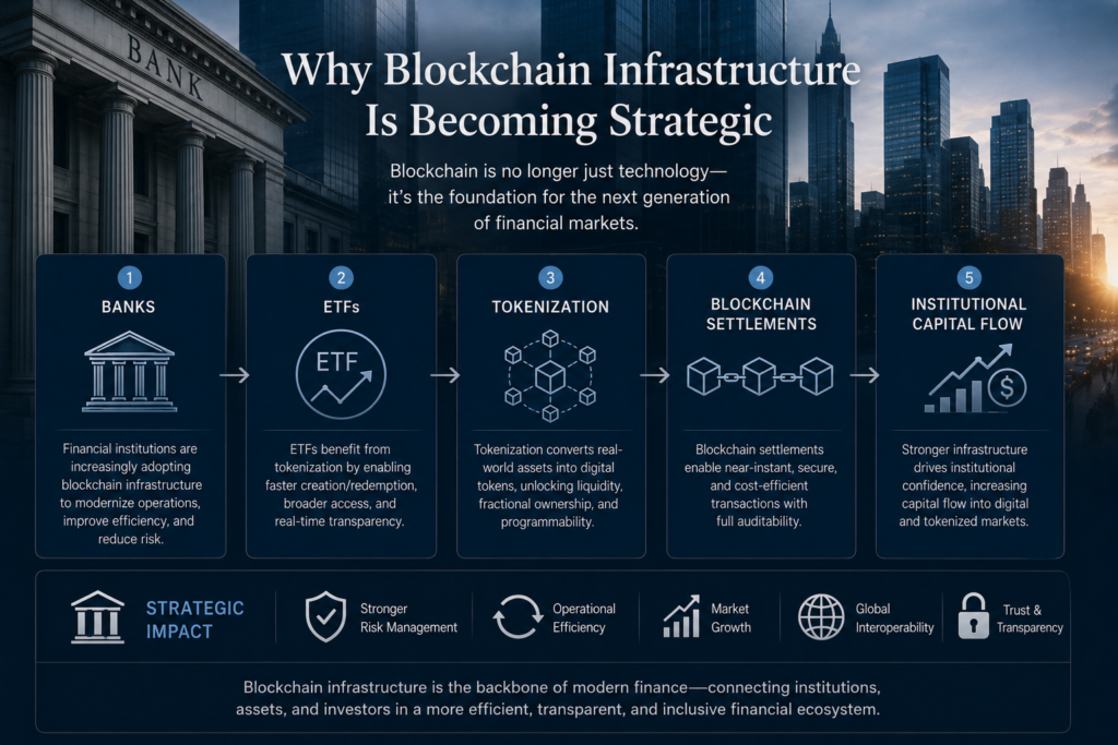 Institutional adoption of blockchain financial infrastructure and tokenized assets
