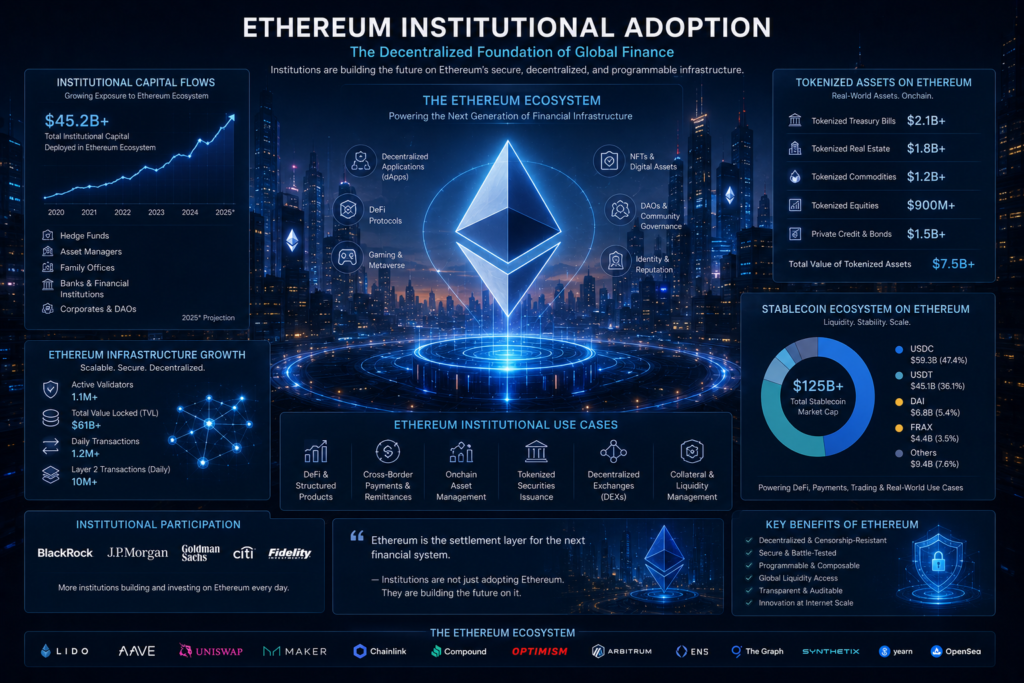 Ethereum blockchain infrastructure and institutional crypto adoption