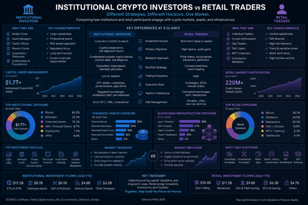 Institutional and retail participation in cryptocurrency markets