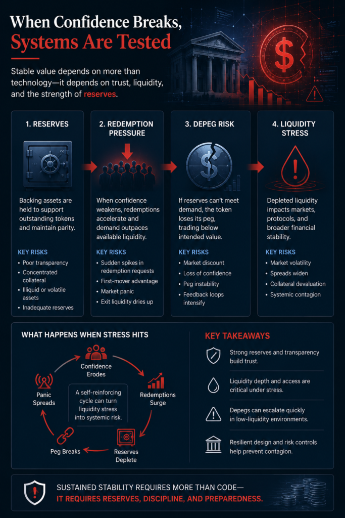 Stablecoin reserve risks and tokenized financial system instability