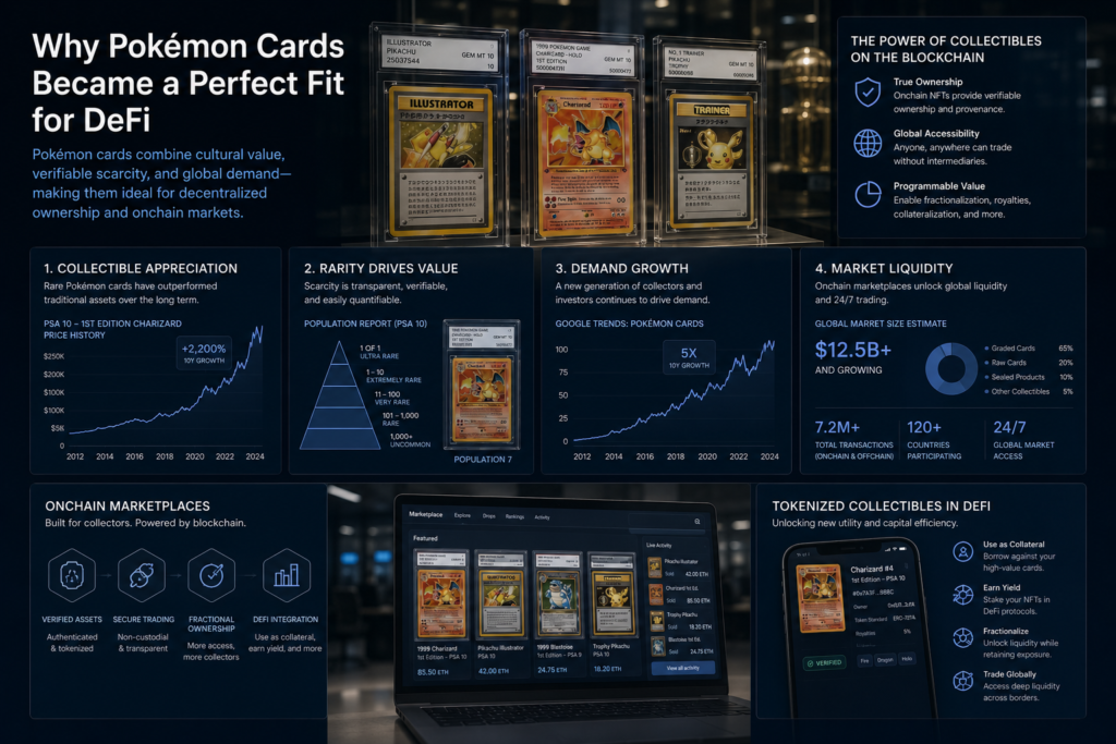 Growth of Pokémon trading card collectibles and tokenized markets