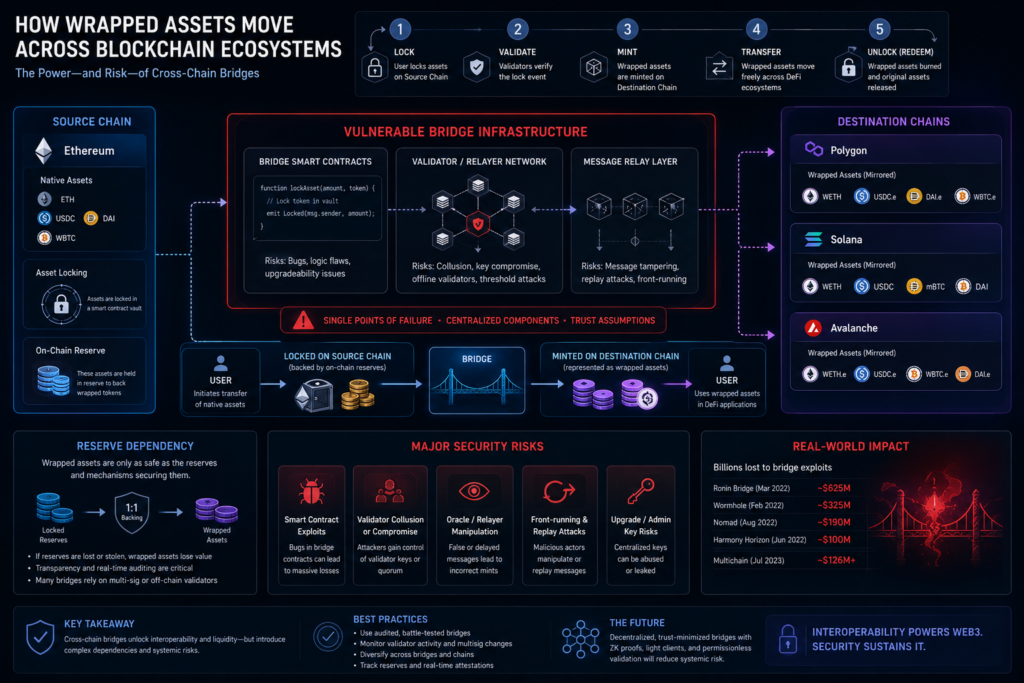 Wrapped asset infrastructure and cross-chain blockchain security risks