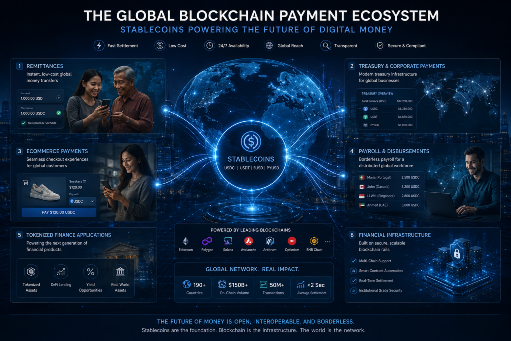 Stablecoin ecosystem supporting global blockchain payment infrastructure