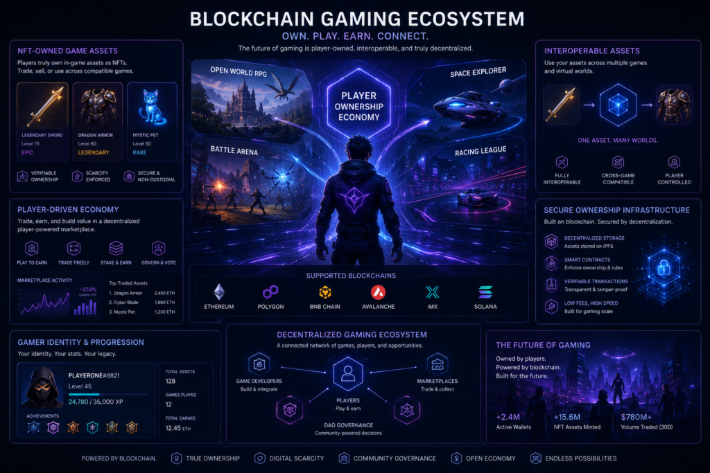 NFT gaming ecosystems and blockchain-based digital ownership systems